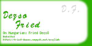 dezso fried business card